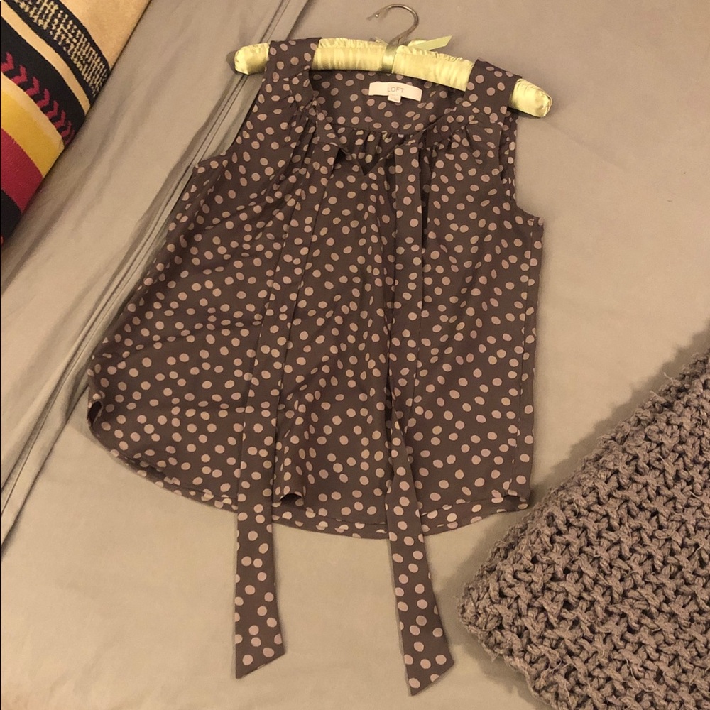 Ann Taylor Loft Polka Dot Sleeveless Top